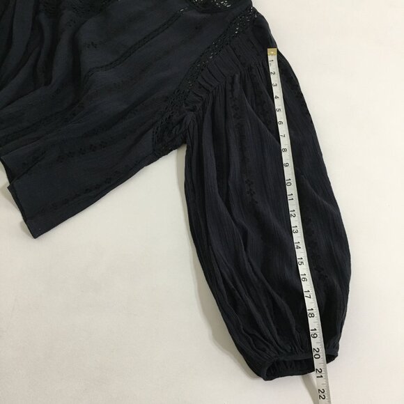 Isabel Marant Etoile Jassie Black Lacy Cotton Blouse Womens 36 FR / 4 US - Picture 16 of 16